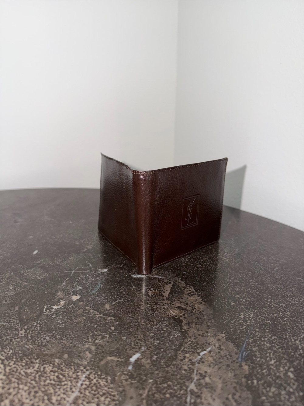 Yves Saint Laurent Vintage Brown Leather Bi-Fold Card Wallet - Picture 11 of 16